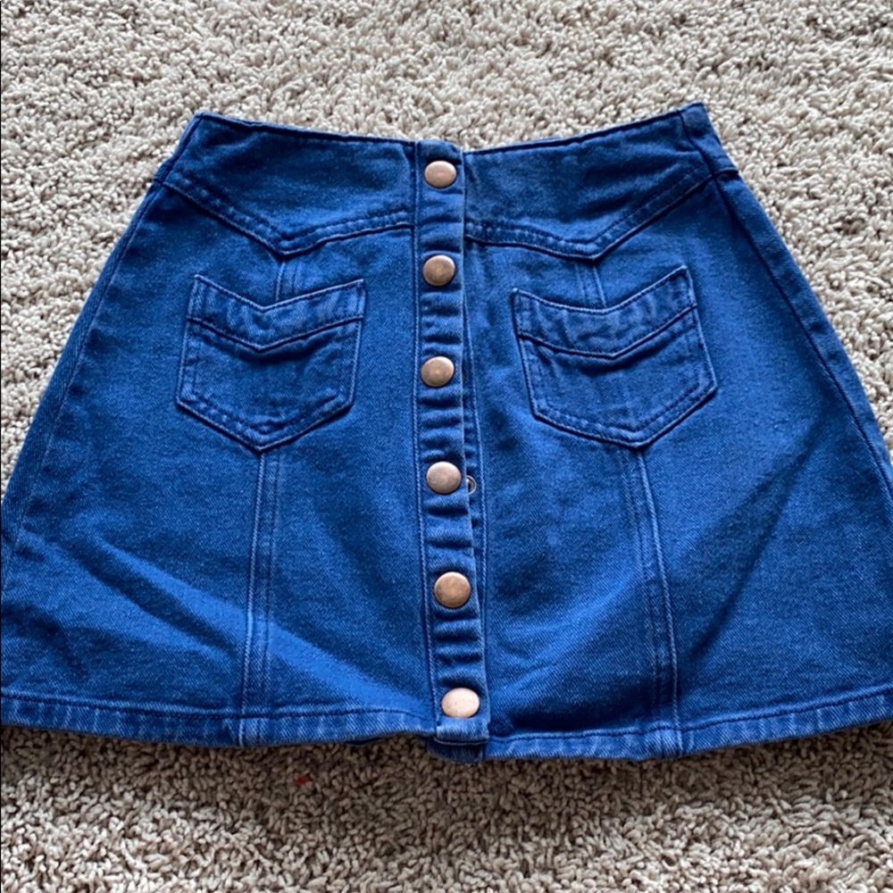 Jean snap up skirt